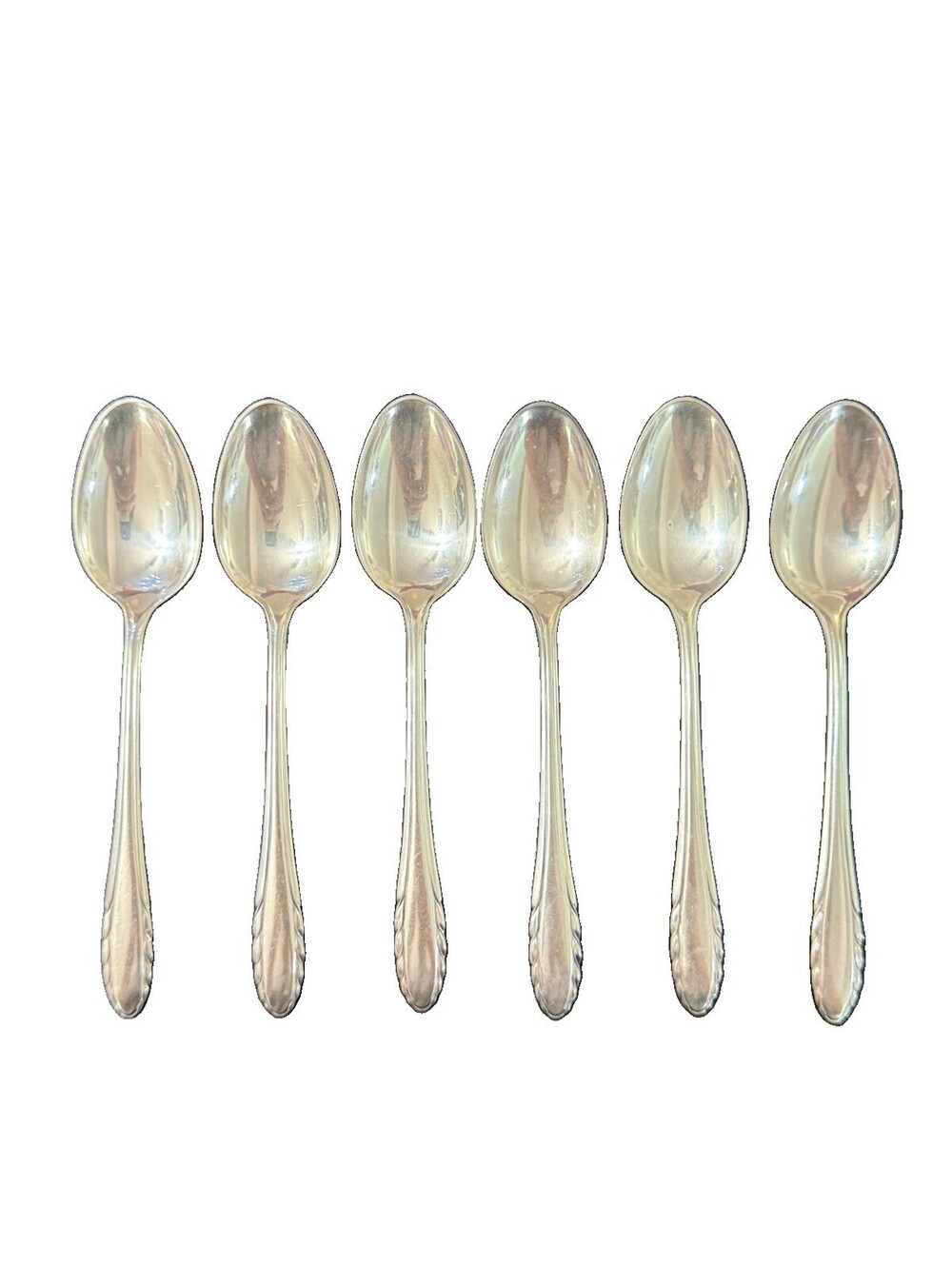6 Gorham Lyric Sterling Silver Teaspoons 6” 150g No Mono Vintage 1940 Flatware